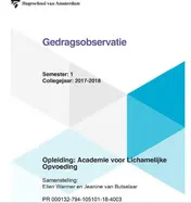 Omslag van semester: 1 collegejaar: 2017-2018