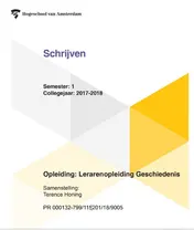 Omslag van Semester: 1 Collegejaar: 2017-2018