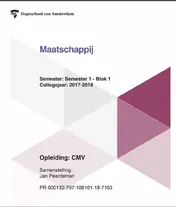 Omslag van Opleiding: CMV Semester 1 - Blok 1 Collegejaar: 2017-2018
