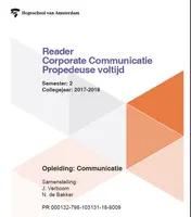 Omslag van Reader Corporate communicatie Propedeuse Voltijd