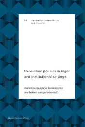 Omslag van Translation Policies in Legal and Institutional Settings