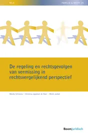 Omslag van De regeling en rechtsgevolgen van vermissing in rechtsvergelijkend perspectief