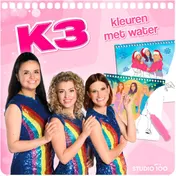Omslag van K3 : Kleuren met water - glitterjurkjes