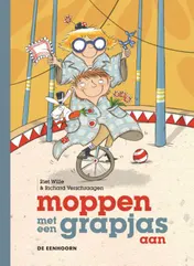 Omslag van moppen met een grapjas aan