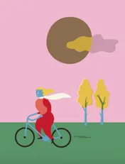 Omslag van Fietsende vrouw