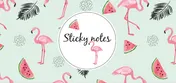 Omslag van sticky notes box flamingo