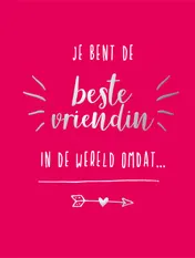 Omslag van Je bent de beste vriendin in de wereld omdat...