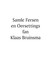 Omslag van Samle fersen en Oersettings fan Klaas Bruinsma