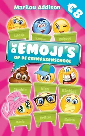 Omslag van De emoji's op de grimassenschool