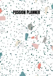Omslag van Passion Planner-12 maanden- wekelijks - A5- Zachte kaft-Marmer blauw- Allets Comfort