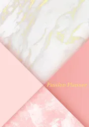 Omslag van Passion Planner-12 maanden- wekelijks - A5- Zachte kaft-Marmer Goud- Allets Comfort