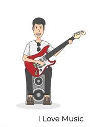 Omslag van Gitaarakkoorden- Gitaartabs Notenschrift- Bladmuziek (A4) Man Guitar- Allets Comfort