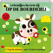 Omslag van Puzzelboek vriendjes In een rij - Op de boerderij