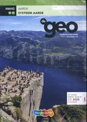 Omslag van De Geo LRN-line (CE 2025 e.v.) online in Learnbeat + boek havo Systeem aarde