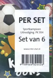 Omslag van Sportkampioen uitnodiging PK 934 - set van 6