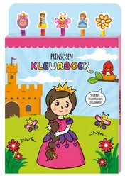 Omslag van Kleurboek met 5 potloden en gummen - Prinsessen