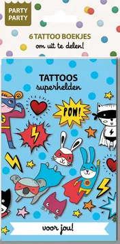 Omslag van Party Party 6 Tattoo boekjes - Superhelden
