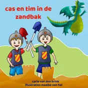 Omslag van cas en tim in de zandbak