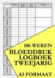 Omslag van Bloeddruk Logboek Tweejarig - voor het Noteren van Bloeddruk Waarden en Hartslag