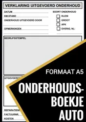 Omslag van Onderhoudsboekje Auto - Universeel Reparatie Boek
