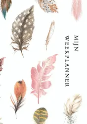 Omslag van Weekplanner - Werkplanner - A4 - Boho - wit - veer - ongedateerd - agenda - dagplanner