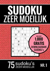 Omslag van Sudoku Zeer Moeilijk - Puzzelboek: 75 Zeer Moeilijke Sudoku Puzzels voor Volwassenen en Ouderen