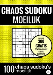 Omslag van Sudoku Moeilijk: CHAOS SUDOKU - nr. 4 - Puzzelboek met 100 Moeilijke Puzzels voor Volwassenen en Ouderen