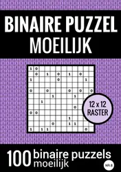 Omslag van Binaire Puzzel Moeilijk - Puzzelboek met 100 Binairo's - NR.8