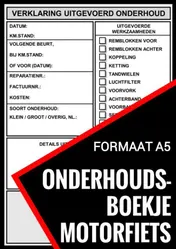 Omslag van Onderhoudsboekje Motorfiets - Universeel Reparatie Boek