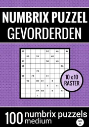 Omslag van Puzzelboek met 100 Numbrix Puzzels voor Gevorderden - NR.11 - Numbrix Puzzel Medium
