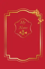 Omslag van Notitieboek - Cadeau voor man - Cadeau voor vrouw - hardcover - Notitieboekje - Schrijfblok - Notebook - Goude - rood- Luxe
