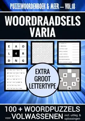 Omslag van Puzzelwoordenboek & Meer - Vol. 18 - Puzzelboek Varia voor Volwassenen - Extra Groot Lettertype