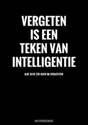Omslag van Vergeten Is een Teken van Intelligentie - Wachtwoordenboek