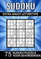Omslag van Sudoku Extra Groot Lettertype - 75 Sudoku Puzzels voor Gevorderden