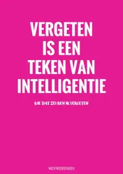 Omslag van Vergeten Is een Teken van Intelligentie - Wachtwoordenboek