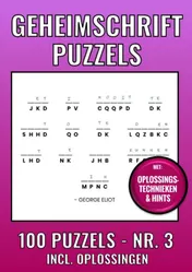 Omslag van Geheimschrift Puzzelboek NR. 3 - 100 Puzzels - Incl. Uitleg, Tips en Oplossingen