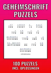 Omslag van Geheimschrift Puzzelboek - 100 Puzzels - Incl. Uitleg, Hints en Oplossingstechieken