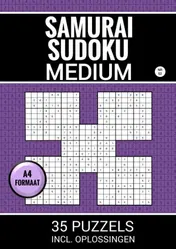 Omslag van Samurai Sudoku - Medium - 35 Puzzels Incl. Oplossingen - Nr. 52