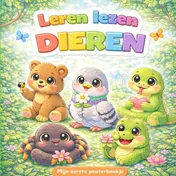 Omslag van peuterboekje, mijn eerste boekje, leren lezen, dieren