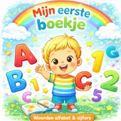 Omslag van Peuterboekje, Leren lezen. woorden alfabet & cijfers.