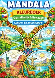 Omslag van Mandala Kleurboek, Landen & Landschappen (Gemakkelijk & Gewaagd)
