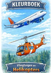 Omslag van Kleurboek, Vliegtuigen & Helikopters.