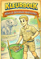 Omslag van Kleurboek, Milan de dierentuin medewerker. (Beroepen serie)