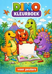 Omslag van Kleurboek, dino's. Voor peuters