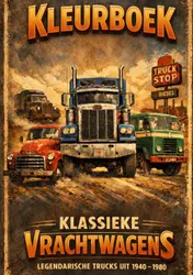 Omslag van Kleurboek, Klassieke vrachtwagens.