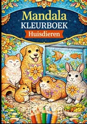 Omslag van Mandala Kleuboek, huisdieren.