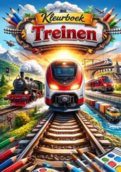 Omslag van Kleurboek, Treinen.