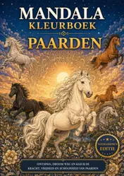 Omslag van Mandala kleurboek - Paarden.