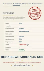 Omslag van HET NIEUWE ADRES VAN GOD