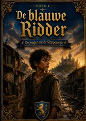 Omslag van Boek 1, De blauwe Ridder - De jongen uit de Sloppenwijk.